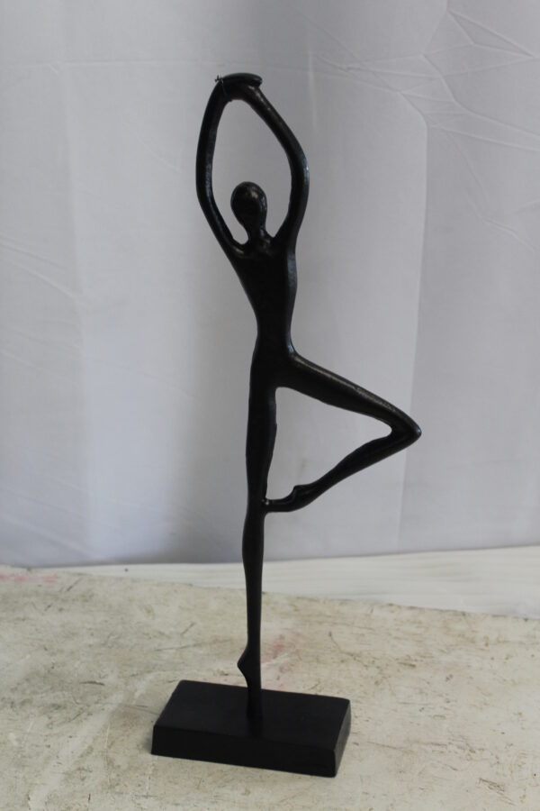 Aluminum Tree Pose Statue, Serene Yoga Decor 7" x 3" x 20"H - Image 12