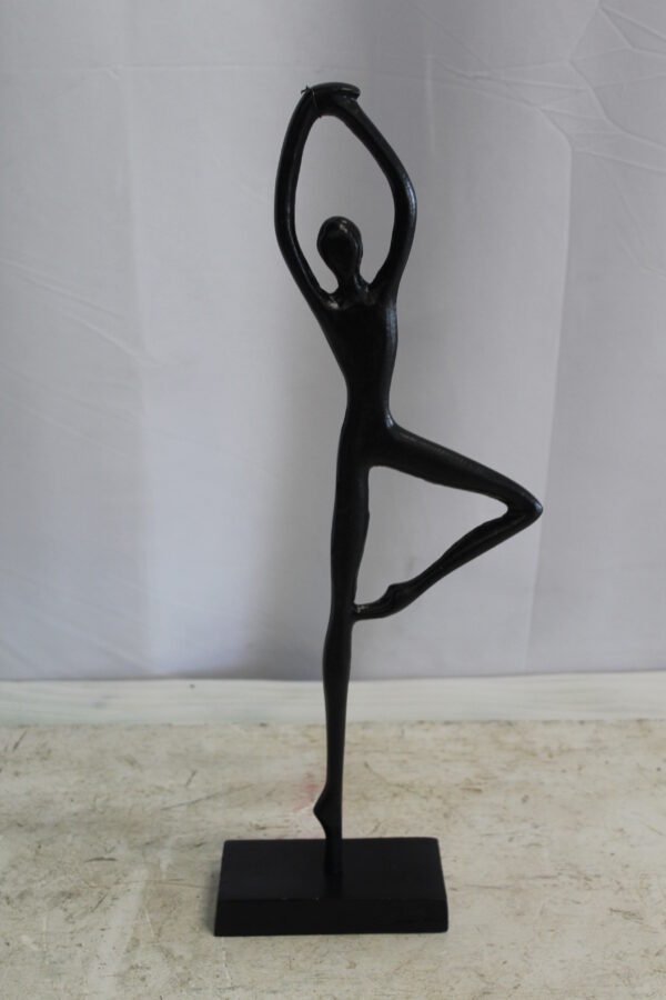 Aluminum Tree Pose Statue, Serene Yoga Decor 7" x 3" x 20"H - Image 13