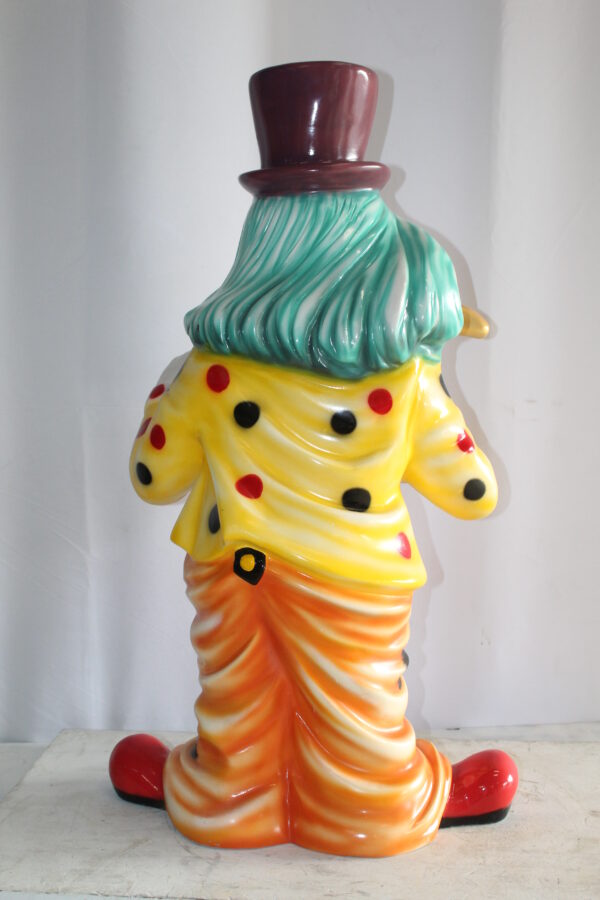 Whimsical Clown Fiberglass Statue, Jazzing Up with Saxophone 19" x 18" x 36"H - Image 7
