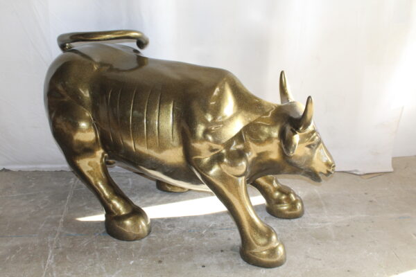 Iconic Giant Fiberglass Bronze Color Wall Street Bull 57" x 28" x 33"H - Image 8