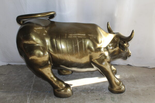 Iconic Giant Fiberglass Bronze Color Wall Street Bull 57" x 28" x 33"H - Image 9