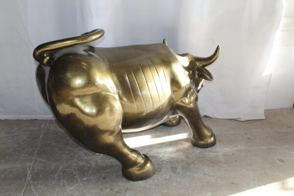 Iconic Giant Fiberglass Bronze Color Wall Street Bull 57" x 28" x 33"H - Image 10