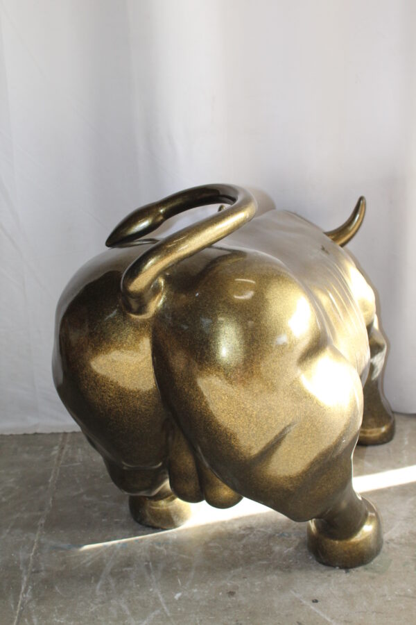 Iconic Giant Fiberglass Bronze Color Wall Street Bull 57" x 28" x 33"H - Image 11