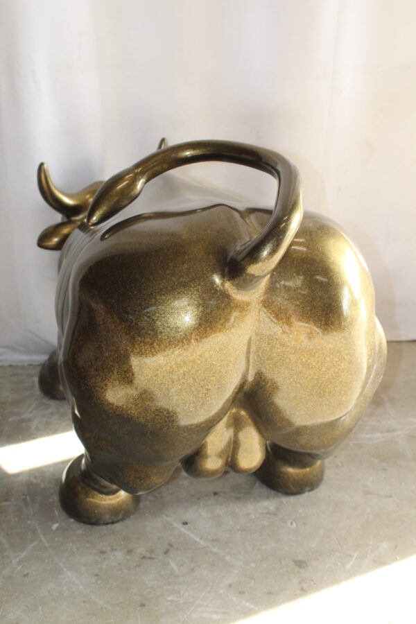 Iconic Giant Fiberglass Bronze Color Wall Street Bull 57" x 28" x 33"H - Image 12