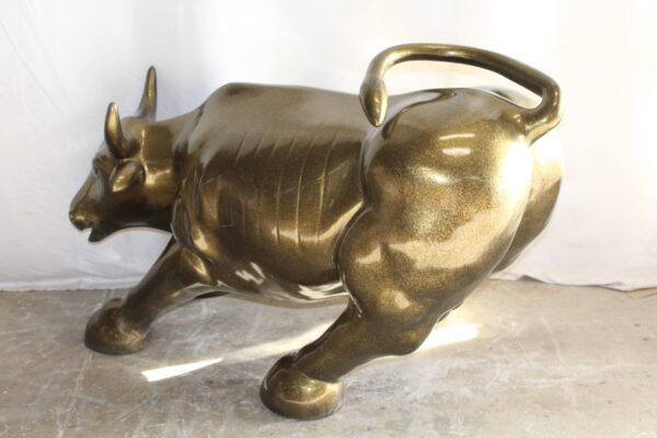 Iconic Giant Fiberglass Bronze Color Wall Street Bull 57" x 28" x 33"H - Image 13