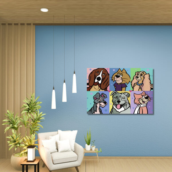 Lady and The Tramp, Acrylic Painting, Stretched Canvas, Art by Jozza 50" x 40" - Image 5