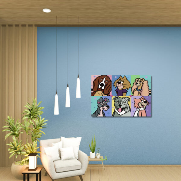 Lady and The Tramp, Acrylic Painting, Stretched Canvas, Art by Jozza 44" x 32" - Image 4