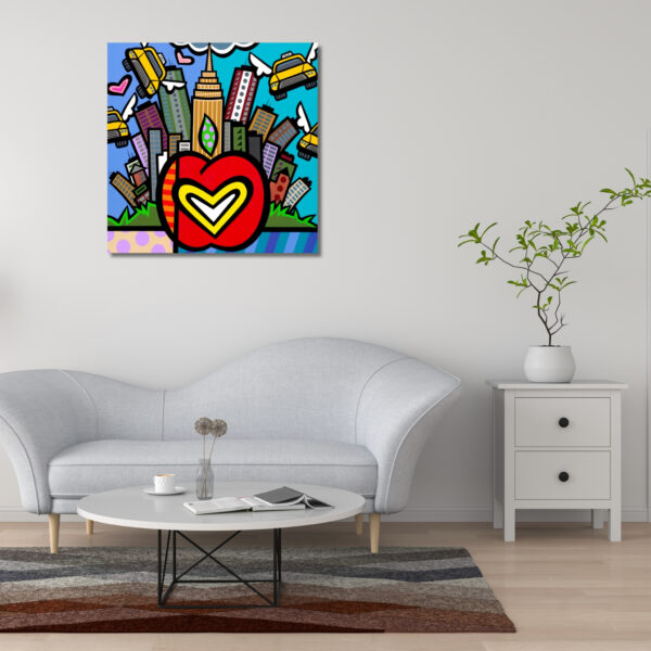 NY Cabs, Acrylic Painting, Stretched Canvas, Wall Art by Jozza 40" x 40" x 1" - Image 4