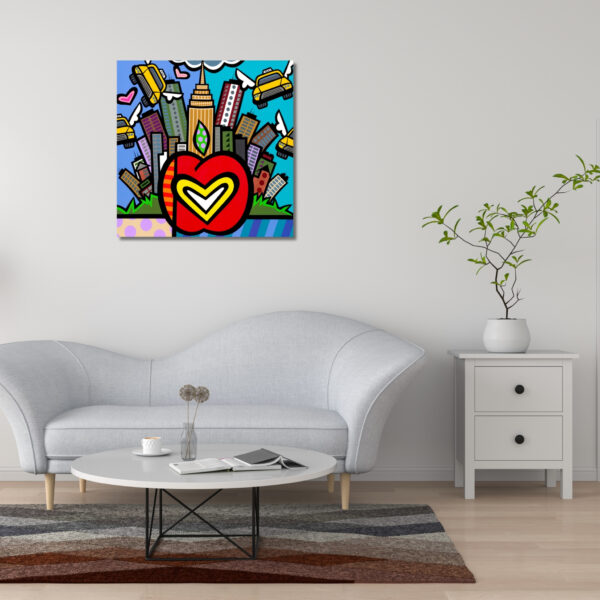 NY Cabs, Acrylic Painting, Stretched Canvas, Wall Art by Jozza 30" x 30" x 1" - Image 4