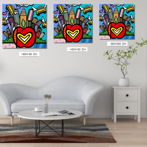 NY Cabs, Acrylic Painting, Stretched Canvas, Wall Art by Jozza 40" x 40" x 1" - Image 5