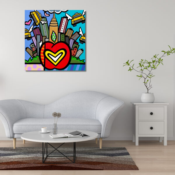 NY Cabs, Acrylic Painting, Stretched Canvas, Wall Art by Jozza 48" x 48" x 1" - Image 5