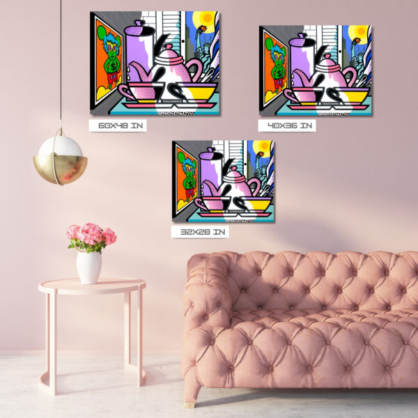 New York Backyard, Acrylic Painting, Stretched Canvas, Art by Jozza 32" x 28" - Image 5