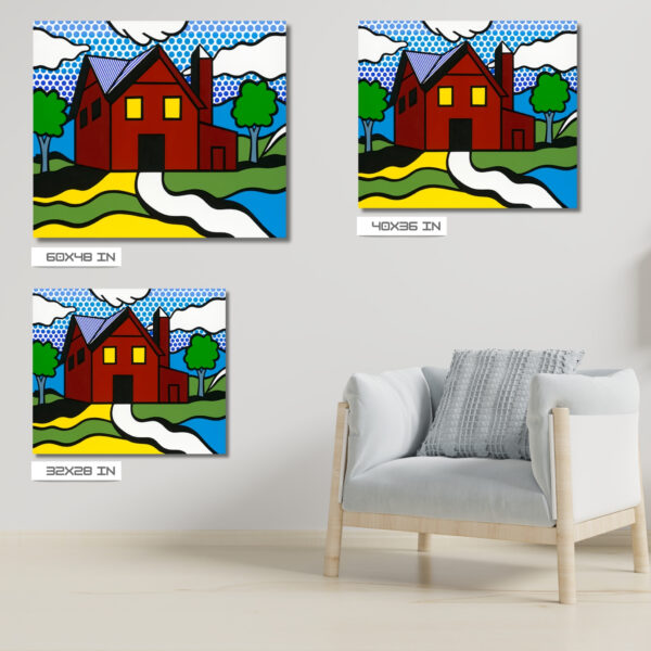 Next Door to Master, Acrylic Painting, Stretched Canvas, Art by Jozza 60" x 48" - Image 4
