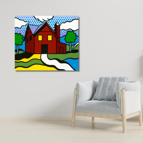 Next Door to Master, Acrylic Painting, Stretched Canvas, Art by Jozza 60" x 48" - Image 5