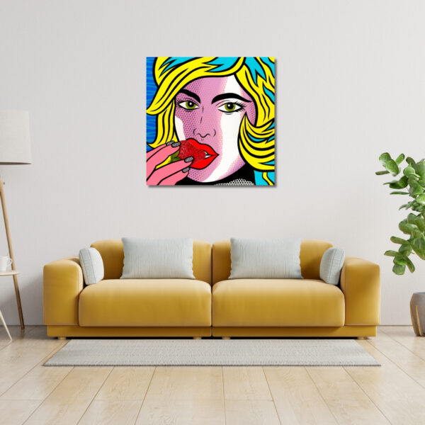 Strawberry, Acrylic Painting, Stretched Canvas, Wall Art by Jozza 30" x 30" x 1" - Image 4