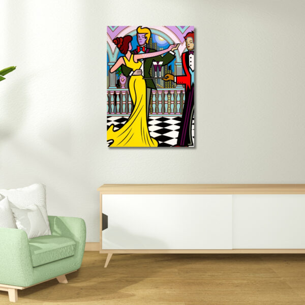 Terrace Dancing, Acrylic Painting, Stretched Canvas, Art by Jozza 32" x 44" x 1" - Image 4