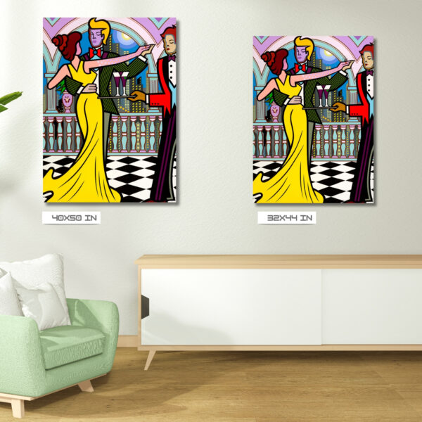 Terrace Dancing, Acrylic Painting, Stretched Canvas, Art by Jozza 32" x 44" x 1" - Image 5