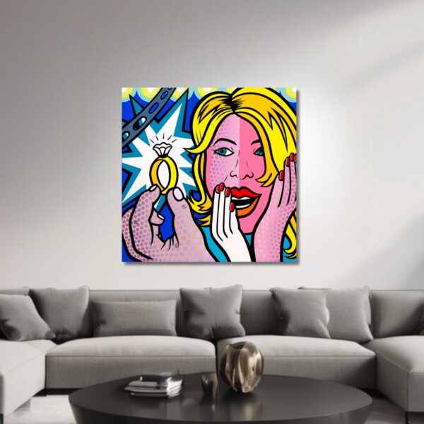 Surprise, Acrylic Painting, Stretched Canvas, Wall Art by Jozza 48" x 48" x 1" - Image 4