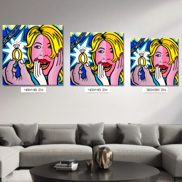 Surprise, Acrylic Painting, Stretched Canvas, Wall Art by Jozza 48" x 48" x 1" - Image 5
