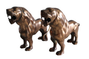 Aluminum Pair of Lions with Bronze Finish 19" x 12" x 14"H