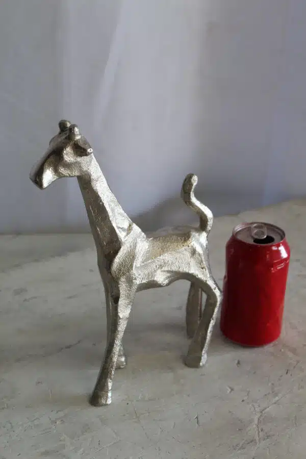 Aluminum Giraffe Statue, Elegant Miniature Accent for Any Space 7" x 3" x 10"H - Image 3