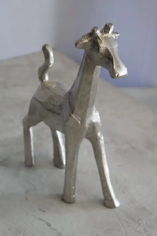 Aluminum Giraffe Statue, Elegant Miniature Accent for Any Space 7" x 3" x 10"H - Image 6