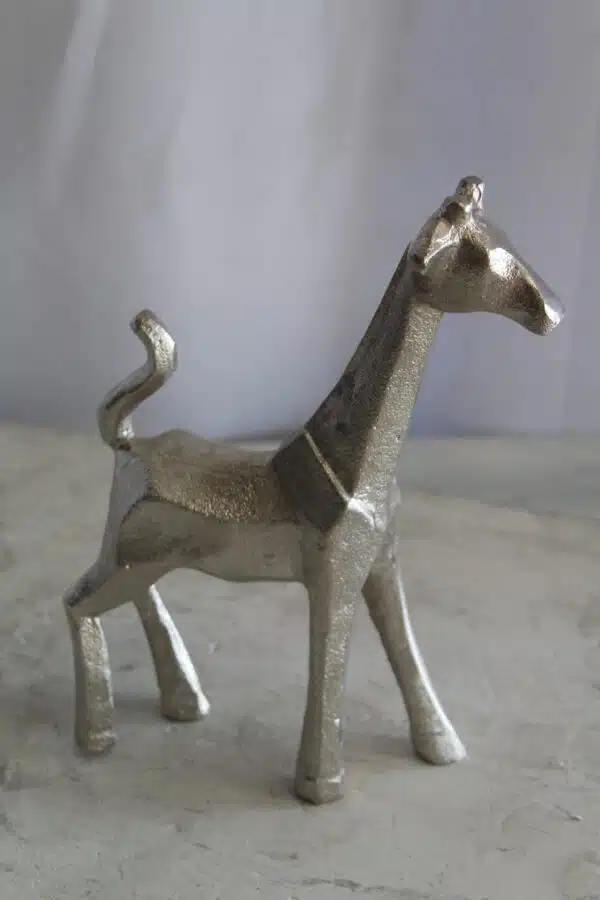 Aluminum Giraffe Statue, Elegant Miniature Accent for Any Space 7" x 3" x 10"H - Image 7