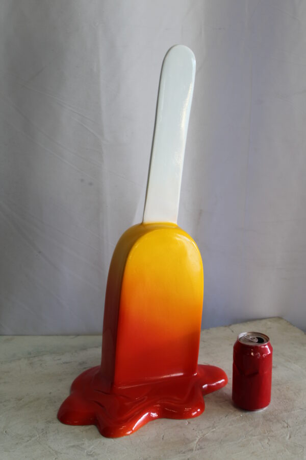 Red and Orange, Giant Popsicle made of Fiberglass 9" x 12" x 24"H - Image 3