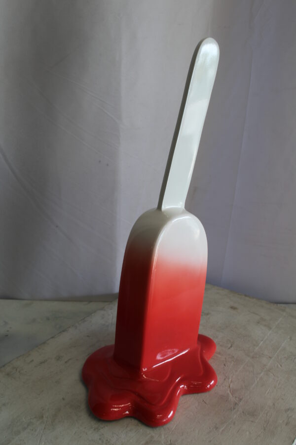 Red and White, Giant Popsicle made of Fiberglass 9" x 12" x 24"H - Image 4