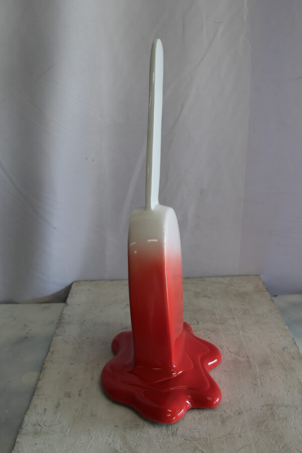 Red and White, Giant Popsicle made of Fiberglass 9" x 12" x 24"H - Image 5