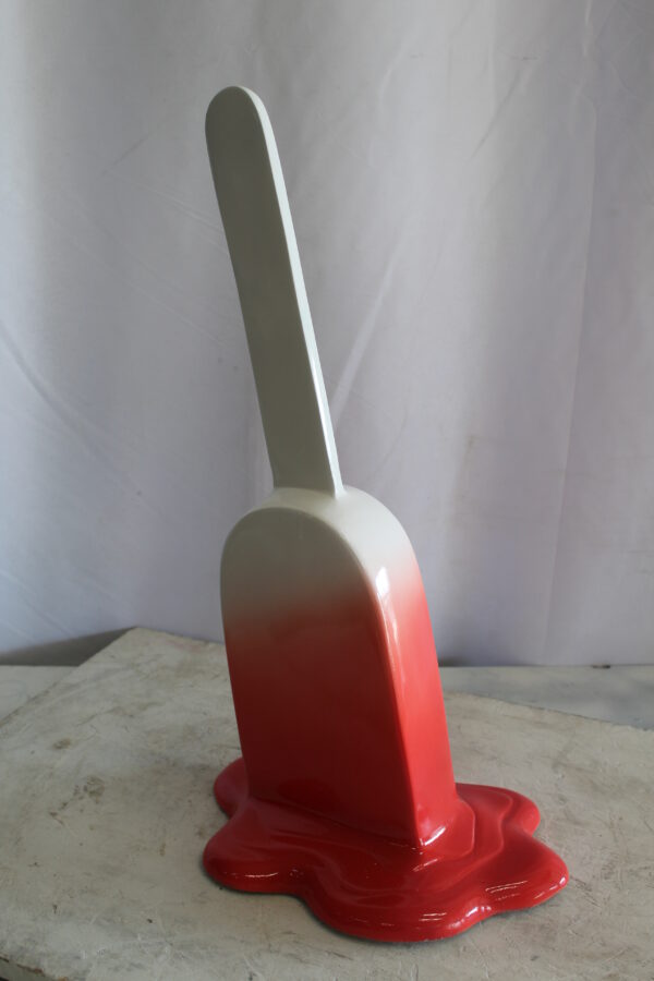 Red and White, Giant Popsicle made of Fiberglass 9" x 12" x 24"H - Image 7
