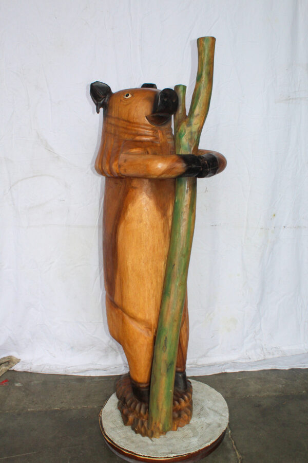 Wooden Giant Standing Pig Statue 25" x 16" x 65"H - Image 3