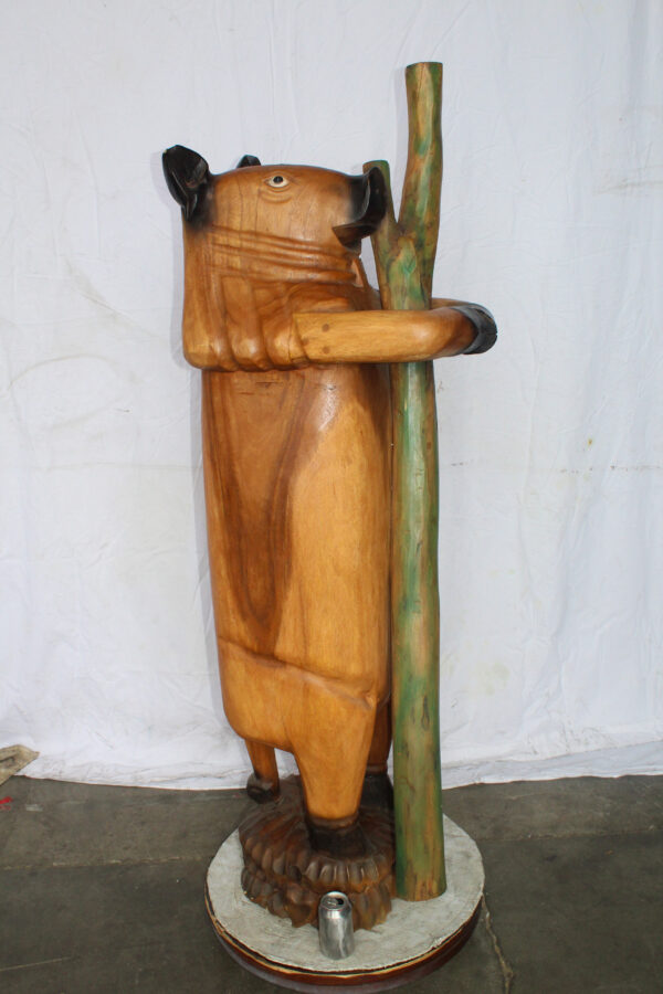Wooden Giant Standing Pig Statue 25" x 16" x 65"H - Image 4
