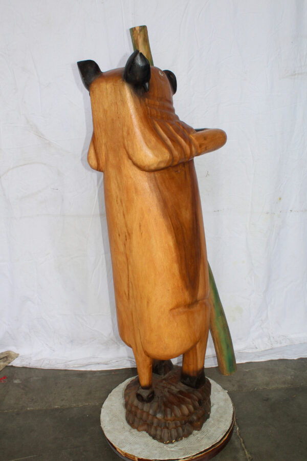 Wooden Giant Standing Pig Statue 25" x 16" x 65"H - Image 6