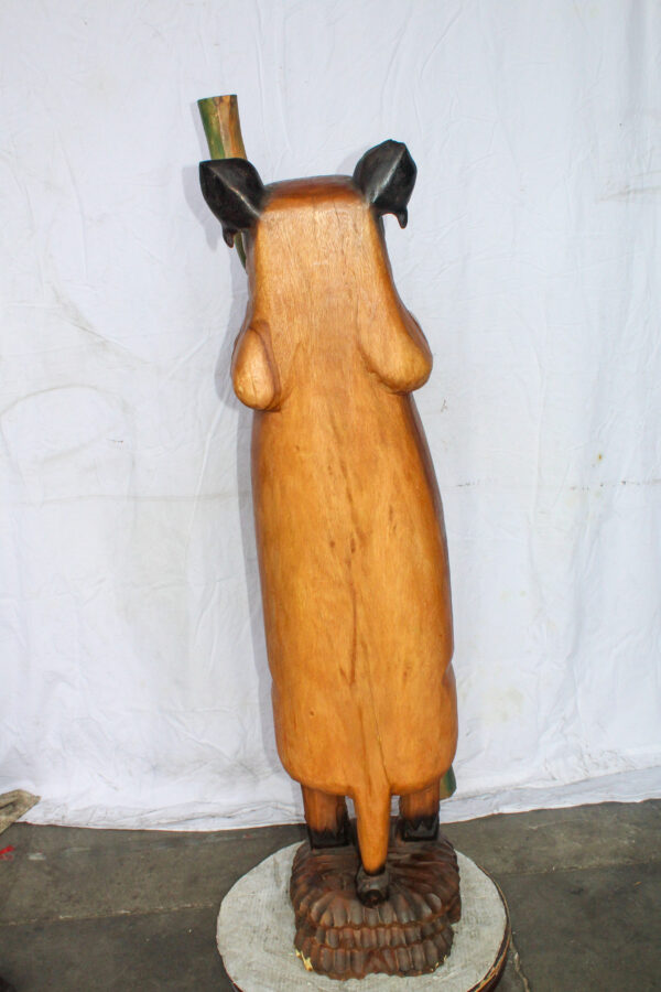 Wooden Giant Standing Pig Statue 25" x 16" x 65"H - Image 7