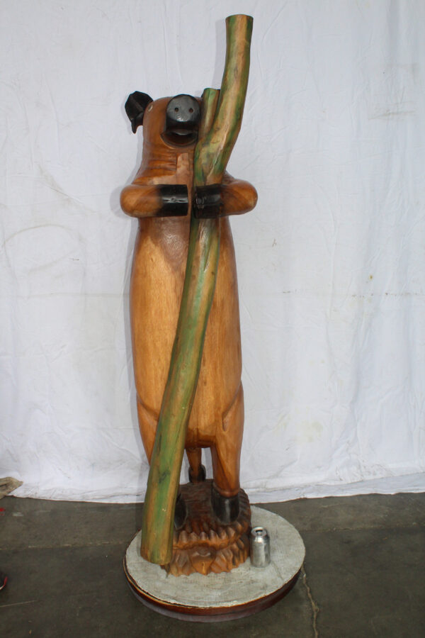 Wooden Giant Standing Pig Statue 25" x 16" x 65"H - Image 12