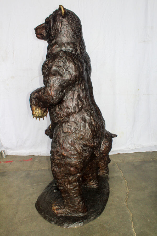 Giant Bronze Statue of a Standing Bear and Cub 46" x 34" x 70"H - Image 10