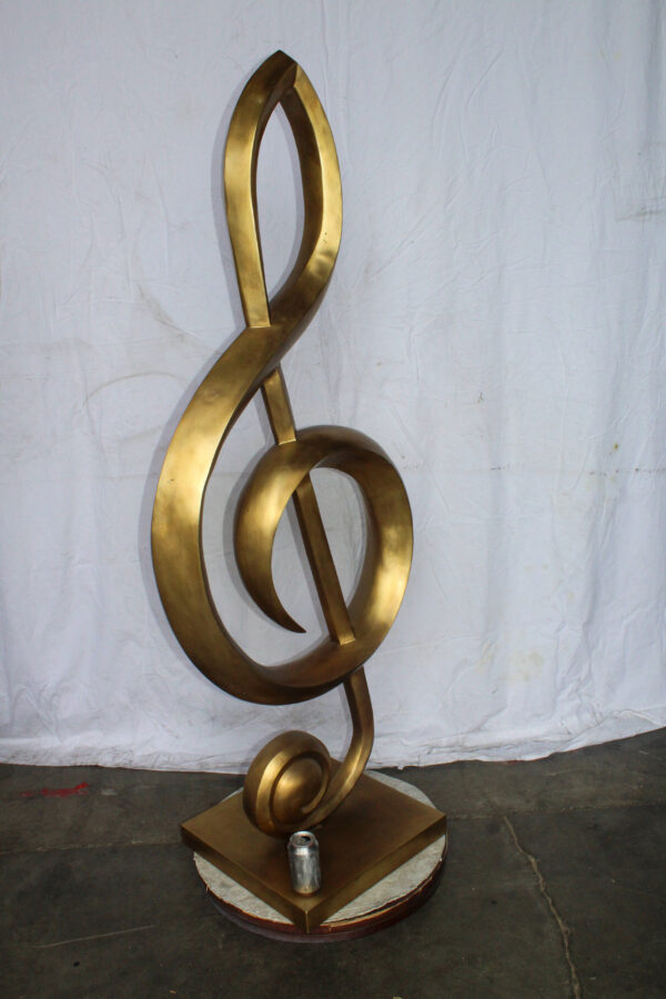 Treble Clef Music Note Giant Bronze Statue Gold Finish 27" x 18" x 67"H - Image 3
