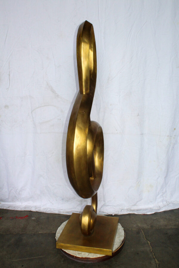 Treble Clef Music Note Giant Bronze Statue Gold Finish 27" x 18" x 67"H - Image 4