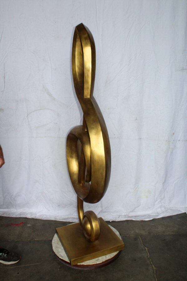 Treble Clef Music Note Giant Bronze Statue Gold Finish 27" x 18" x 67"H - Image 5