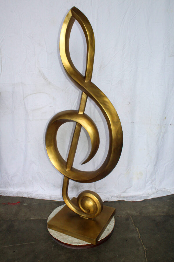Treble Clef Music Note Giant Bronze Statue Gold Finish 27" x 18" x 67"H - Image 6