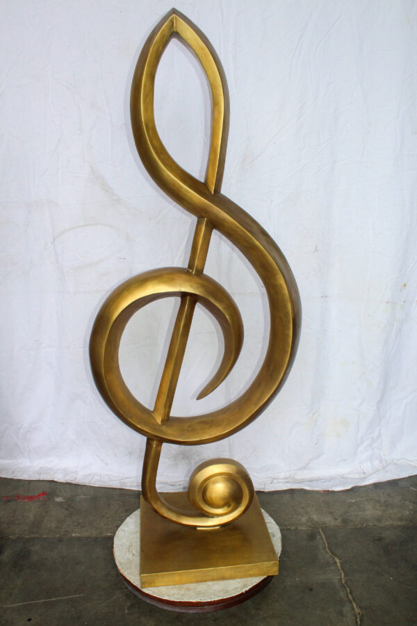 Treble Clef Music Note Giant Bronze Statue Gold Finish 27" x 18" x 67"H - Image 7