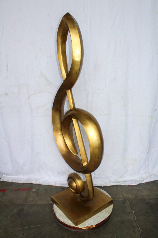 Treble Clef Music Note Giant Bronze Statue Gold Finish 27" x 18" x 67"H - Image 10