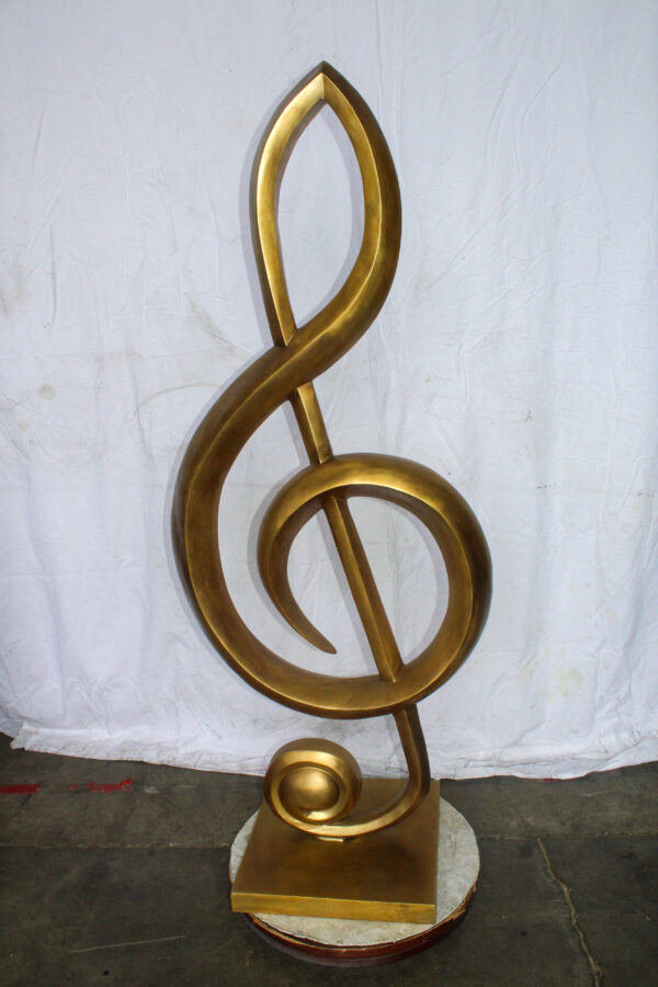 Treble Clef Music Note Giant Bronze Statue Gold Finish 27" x 18" x 67"H - Image 11