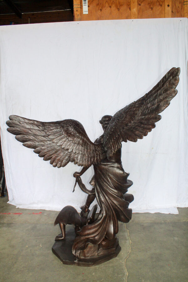 Giant Bronze Statue of Archangel Michael Slaying the Devil 54" x 32" x 68"H - Image 8