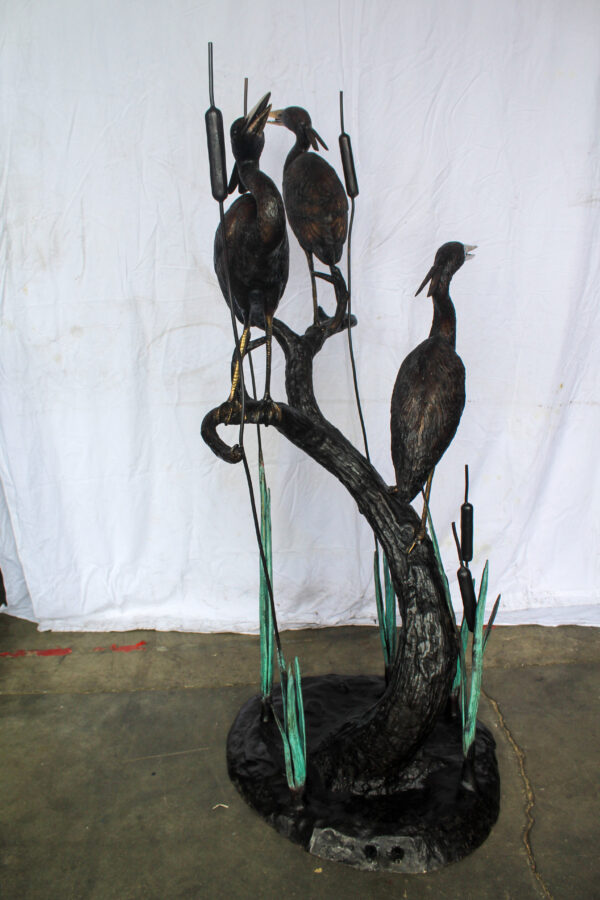 Three Life Sized Pelicans Standing, A Giant Bronze Fountain  38" x 32" x 71"H - Image 9