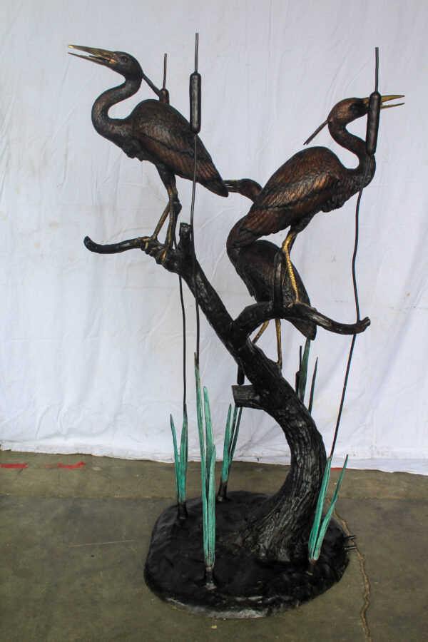 Three Life Sized Pelicans Standing, A Giant Bronze Fountain  38" x 32" x 71"H - Image 12