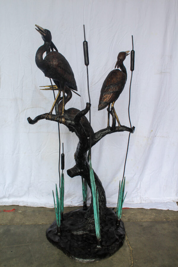 Three Life Sized Pelicans Standing, A Giant Bronze Fountain  38" x 32" x 71"H - Image 13