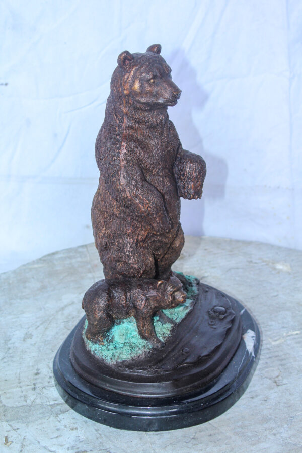 Bronze Cub And Mama Bear Statue, Perfect Wildlife Decor for Home 10" x 8" x 13"H - Image 5