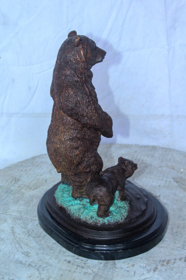 Bronze Cub And Mama Bear Statue, Perfect Wildlife Decor for Home 10" x 8" x 13"H - Image 6